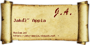 Jakó Appia névjegykártya